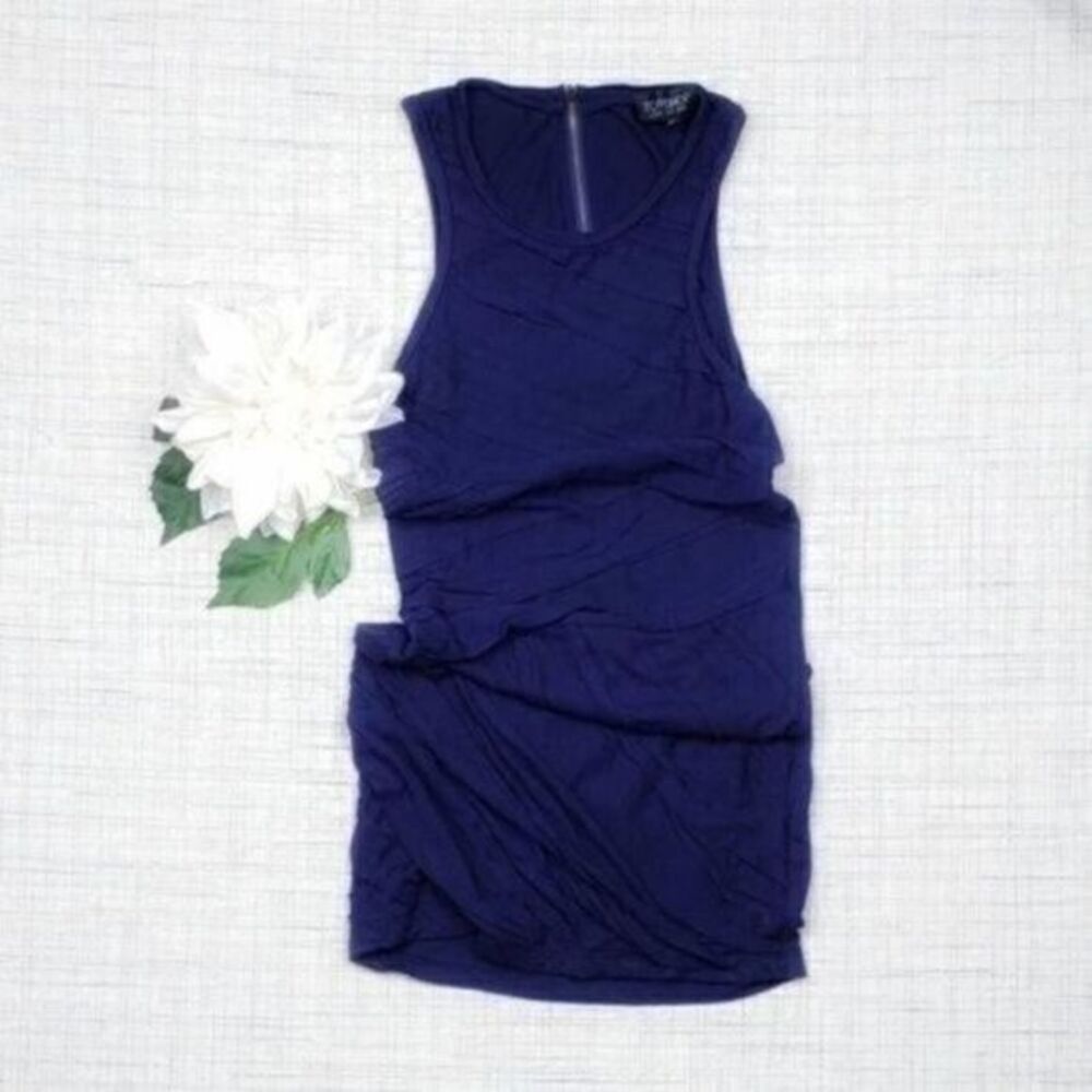 5/$25 Topshop Bodycon Mini‎ Dress Navy Blue 4